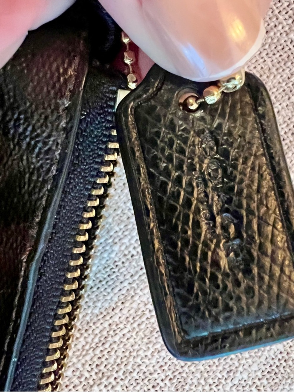 🤎Coach Brown/Black Signature Wristlet + Matching Leather Zip Pouch - Picture 9 of 11